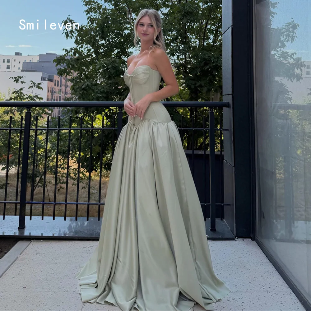 Smileven Luxury A Line Evening Dress Sweetheart Elegant Formal Prom Dresses Low Rise Ruffles Pleat Party Gowns Customized 2026