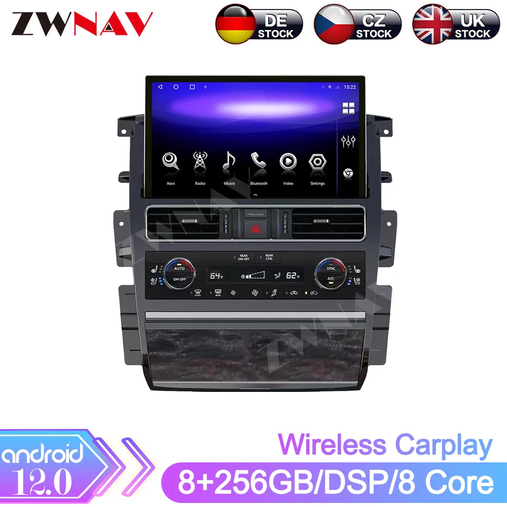 Carplay Car Radio 13.3 inch  Display Screen For Nissan Patrol Armada 2010-2021 Android 14 GPS Navigation Car Multimedia Player