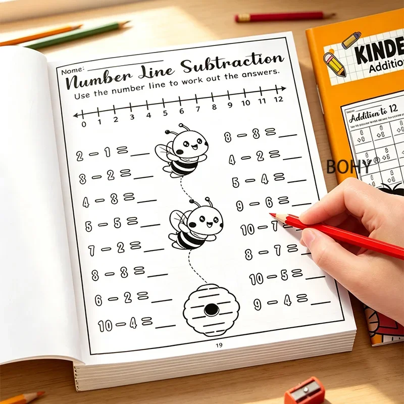1 Picture Based Addition and Subtraction Thinking Exercise Book, 32 Pages, Are Accompanied By Fun Hand Drawn Illustrations