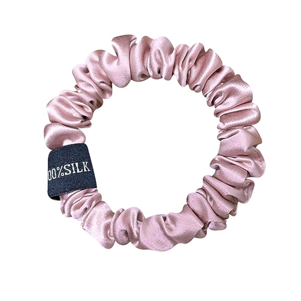 100% Natural Mulberry Silk Scrunchies Headband Hair Band Ties Gum Elastic Ponytail Holders for Women Girls 19 Momme 1.5CM