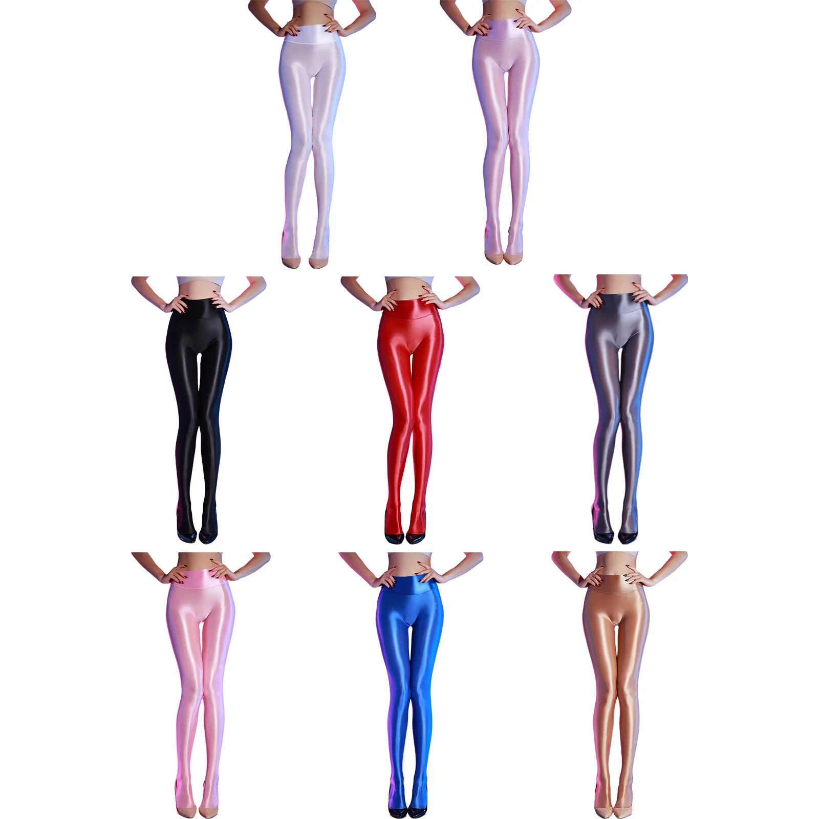 

Oil Shiny Pantyhose Thicken Stockings 80D Horse High Waist Seamless Shaping Pantyhose Glossy Hip Lift Dance Tights Leggings