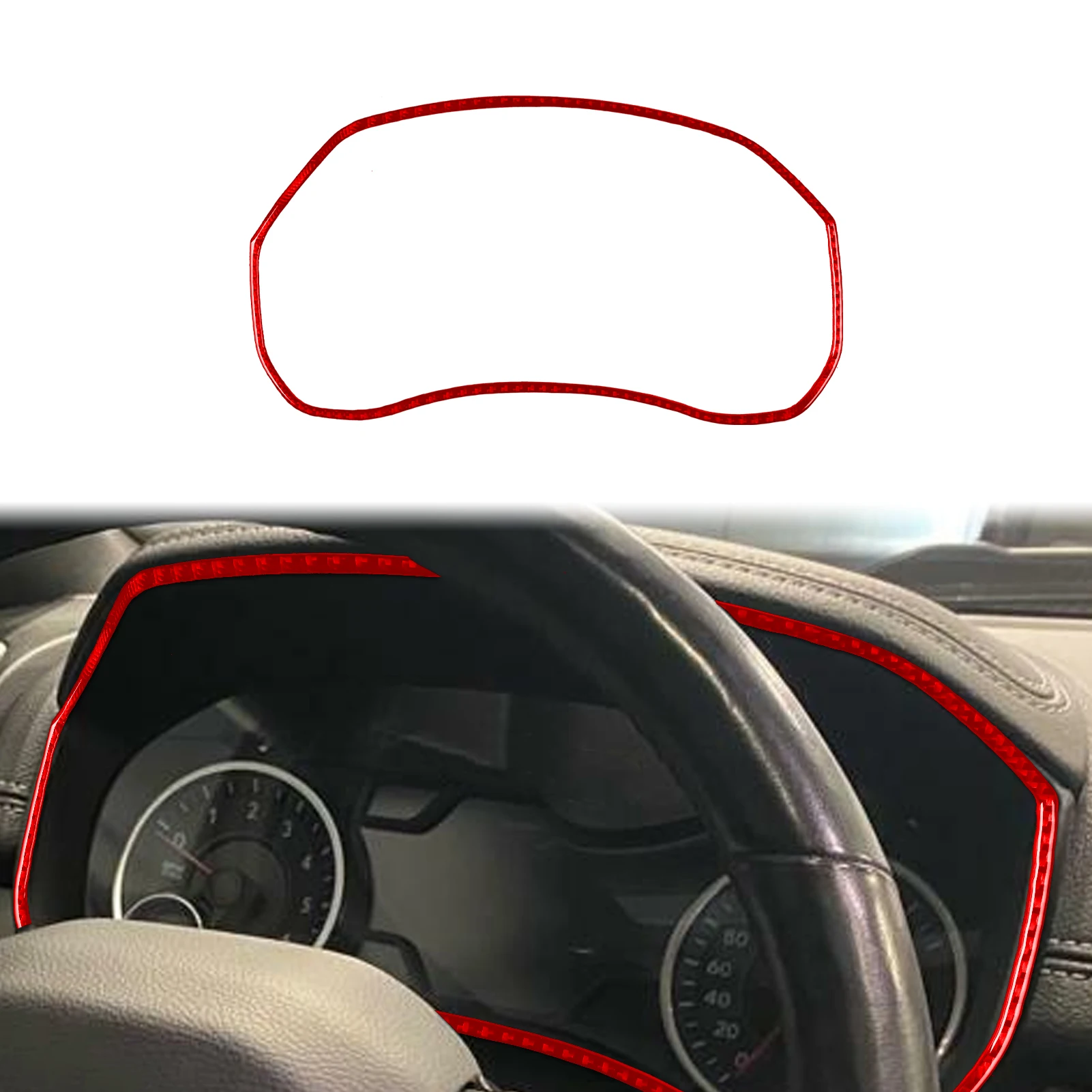 For Dodge Ram 1500 2500 3500 2019-2023 Carbon Fiber Speedometer Frame Car Accessories Modifications Decorations Stickers