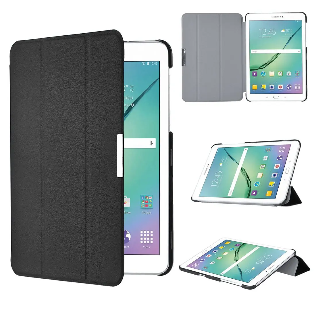 جراب غطاء ذكي نحيف لجهاز Samsung Galaxy Tab S2 ، أسود ، جهاز لوحي 8 بوصة