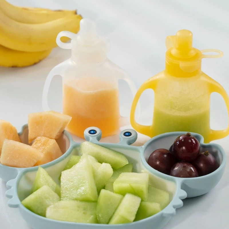 

Baby Storage Bag Reusable Squeeze Storage Container Silicone Box Case for Travel Daily 110ml A2UB