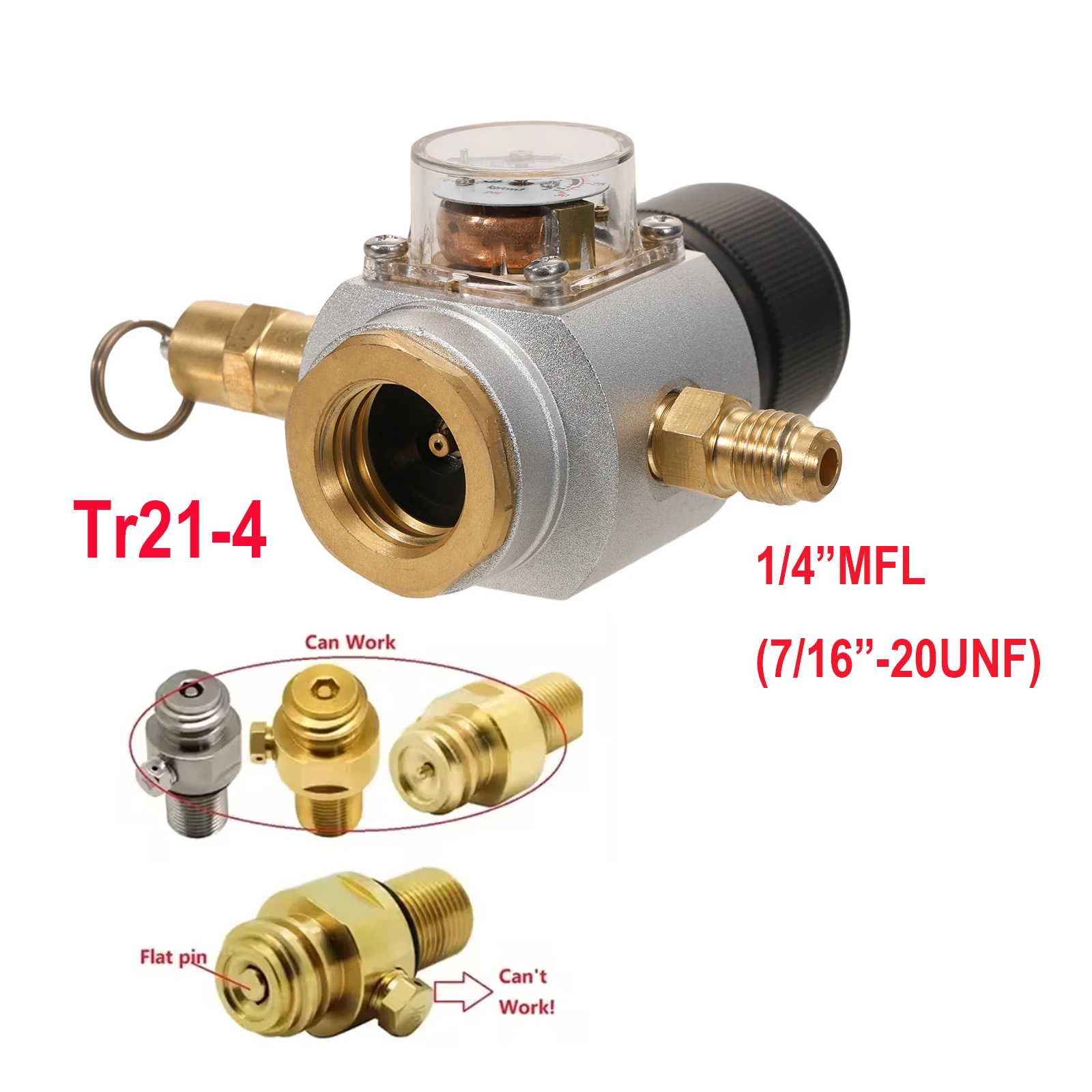 Tr21-4 Inlet Mini CO2 Regulator with PRV 1/4