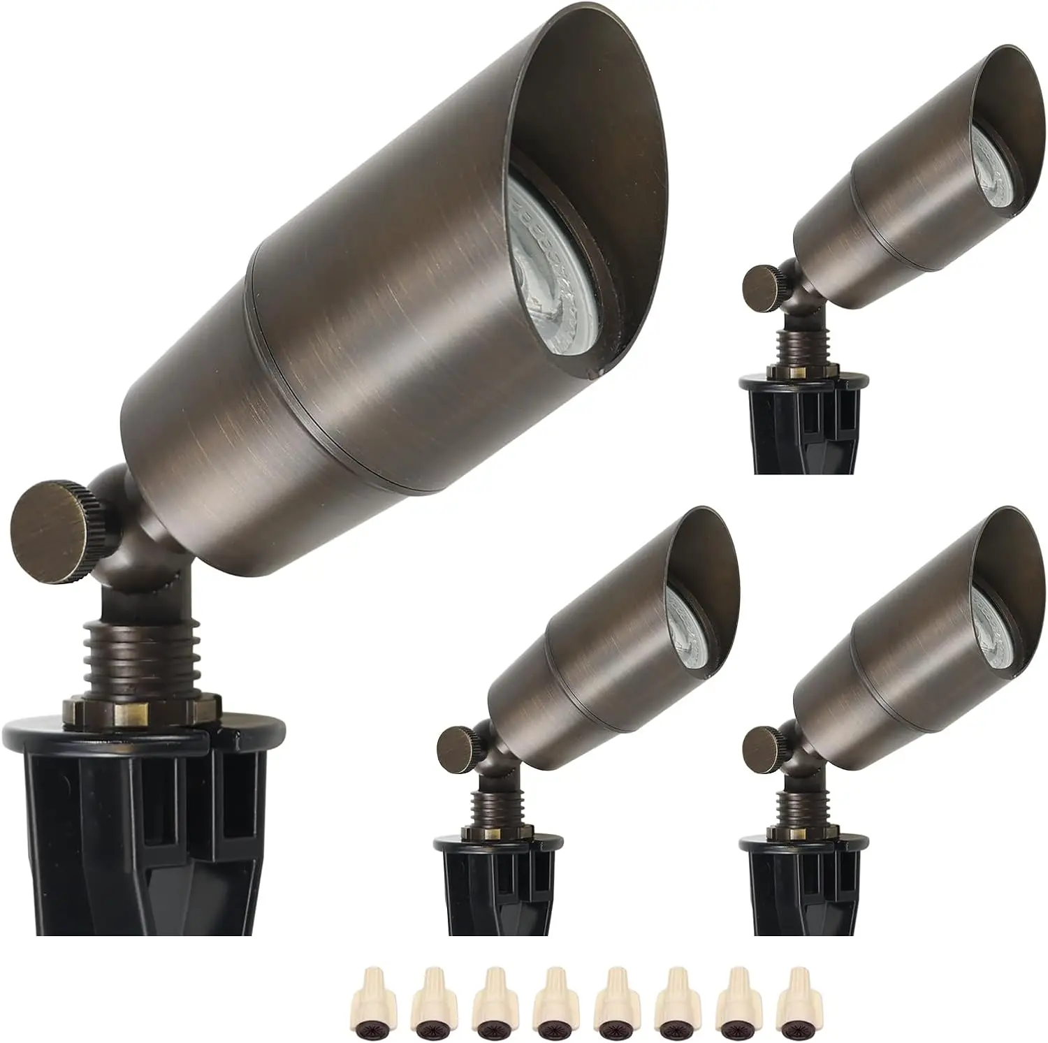 Solid Brass Landscape LED Spotlights Outdoor Low Voltage Lighting AC DC 12V Uplight Accent Light Tree Garden Yard 5W 3000K Warm
