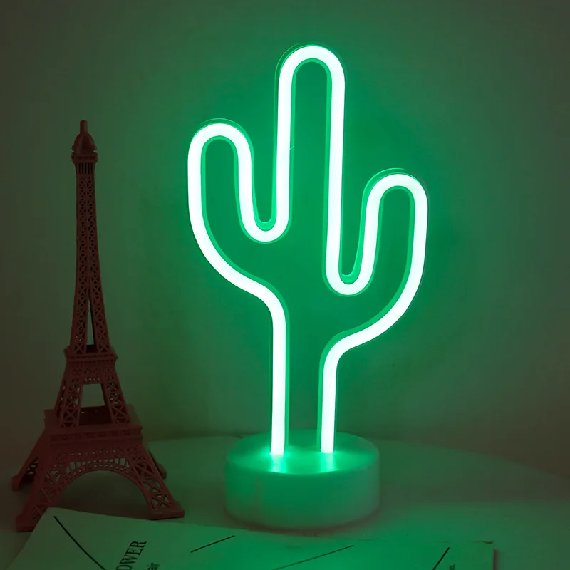 Rabbit Ear Shaped Neon Light USB or 3AA Battery Powered Suitable for Room Table Decoration Window Night Light 05