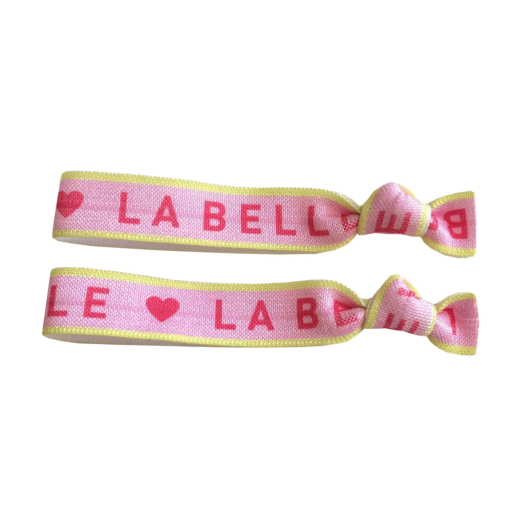 100 Stück Happiness AMOUR LABELLE geknotetes Haargummi-Armband Good Vibes Carpe Diem Love Print Pferdeschwanzhalter Gummiband-Armband – Detail 13