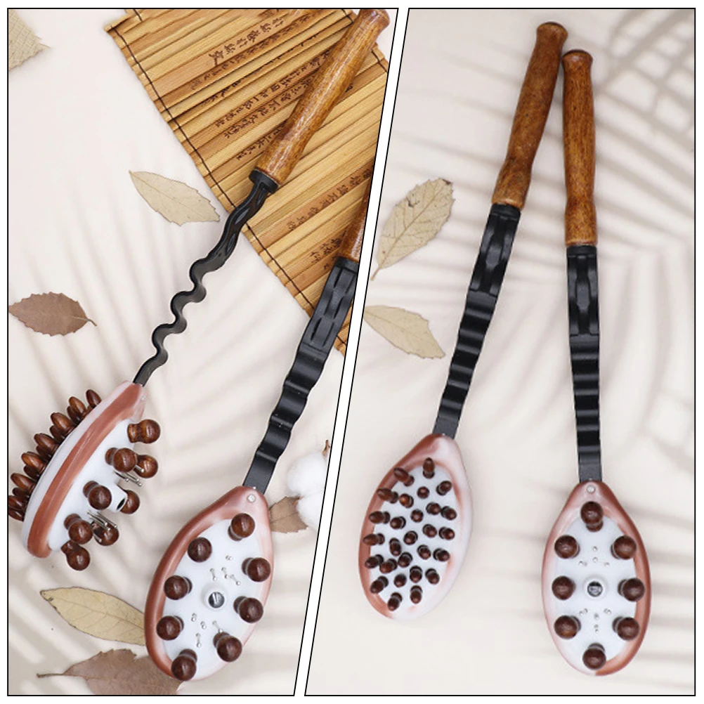 

Multifunctional Massage Hammer Tool Wood Therapy Tools Hand Held Muscle Massagers Wooden Beads Back Pounding