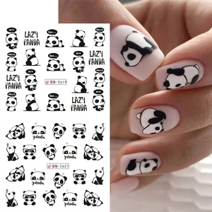 12 Designs Kawaii Panda Nagelkunstklebes Schöne Bambusbären -Wasserabziehbilder Slider übertragen Tattoos für Maniküredekorationen 12 Hauptverkäufe Prinker Tattoo - №3