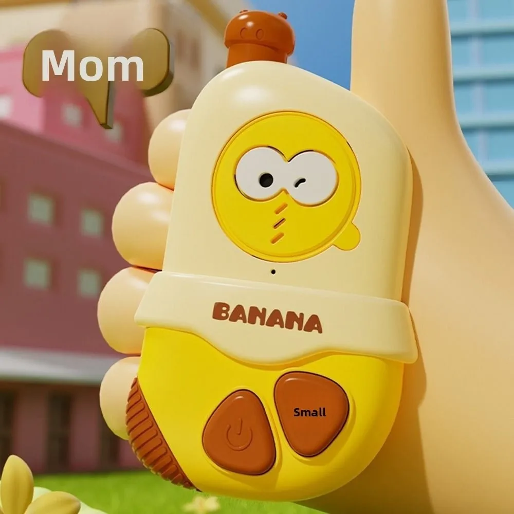 วิทยุสื่อสารแบบพกพา 2 ชิ้น รูปทรงกล้วย สำหรับตกแต่งรถยนต์ การ์ตูนขนาดเล็ก วิทยุสื่อสารแบบมือถือ ดีไซน์สร้างสรรค์ ไม่มีรังสี วิทยุสื่อสารระยะไกล