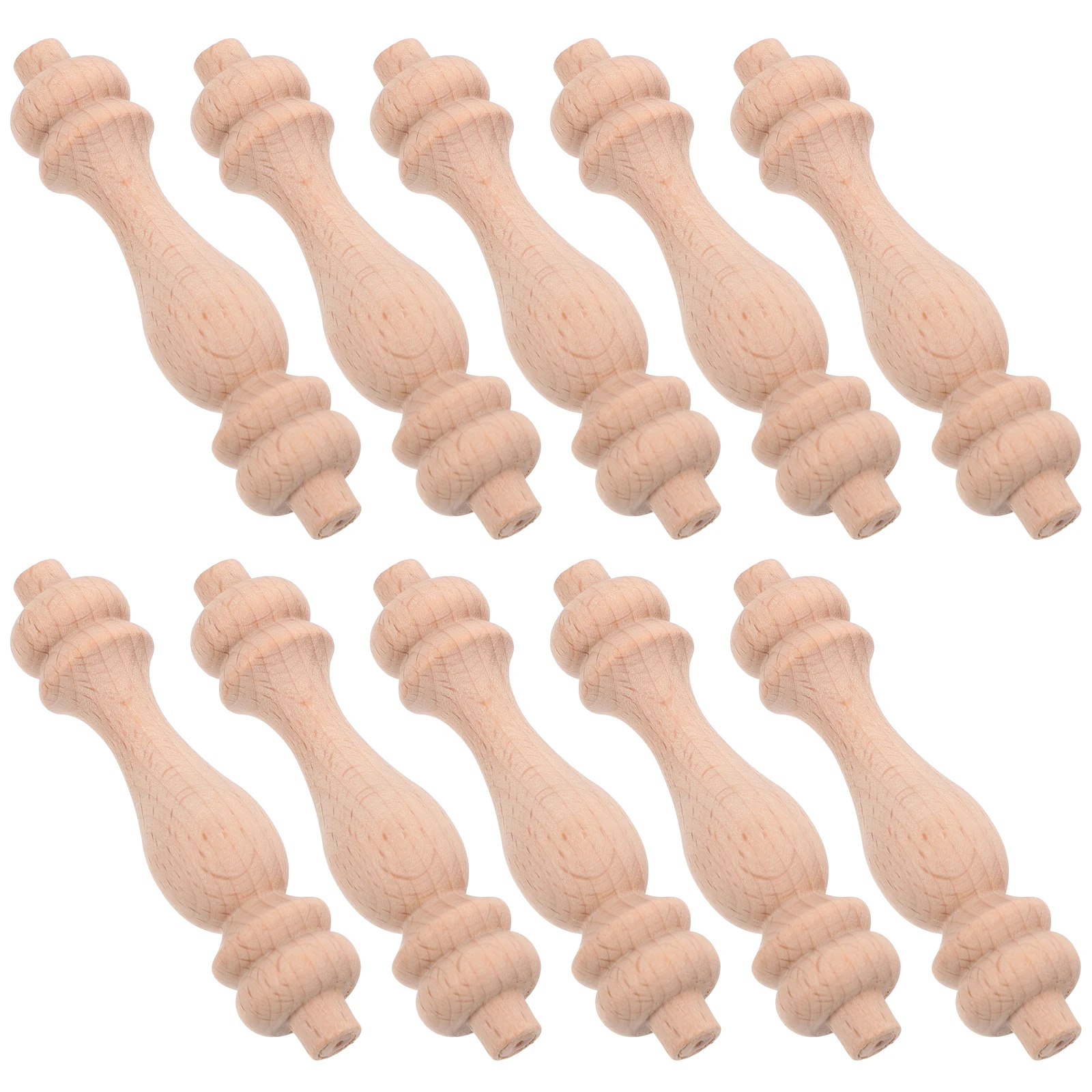 

10pcs Solid Wood Gourd Column Partition Decorative Spindles for Stairs Repair Furniture Beech Wooden Balusters Staircase