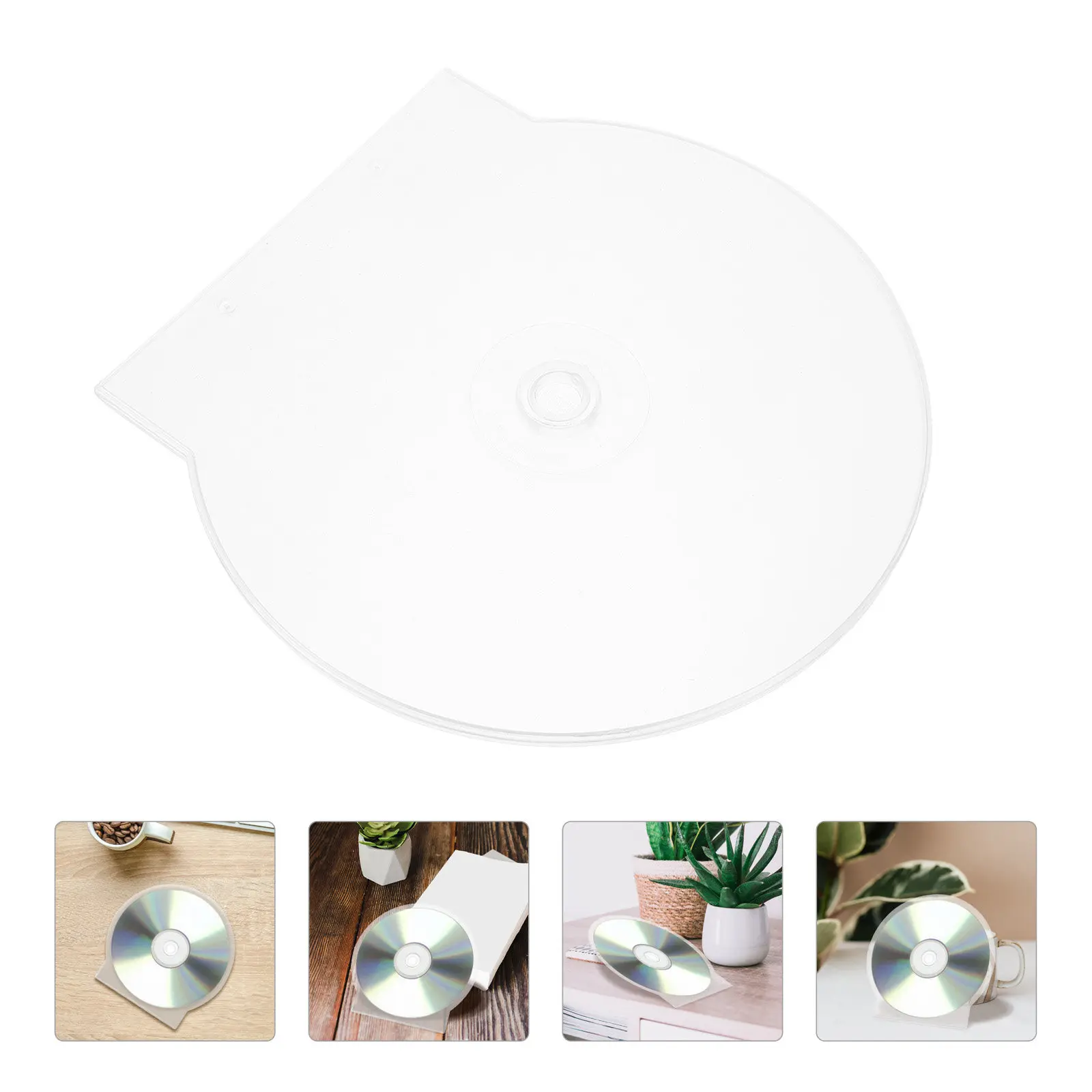 

50Pcs Cd Storage Box Thickened Reusable Disc Holder Case Organized Multi-Disc Collection Protective Sleeve Case