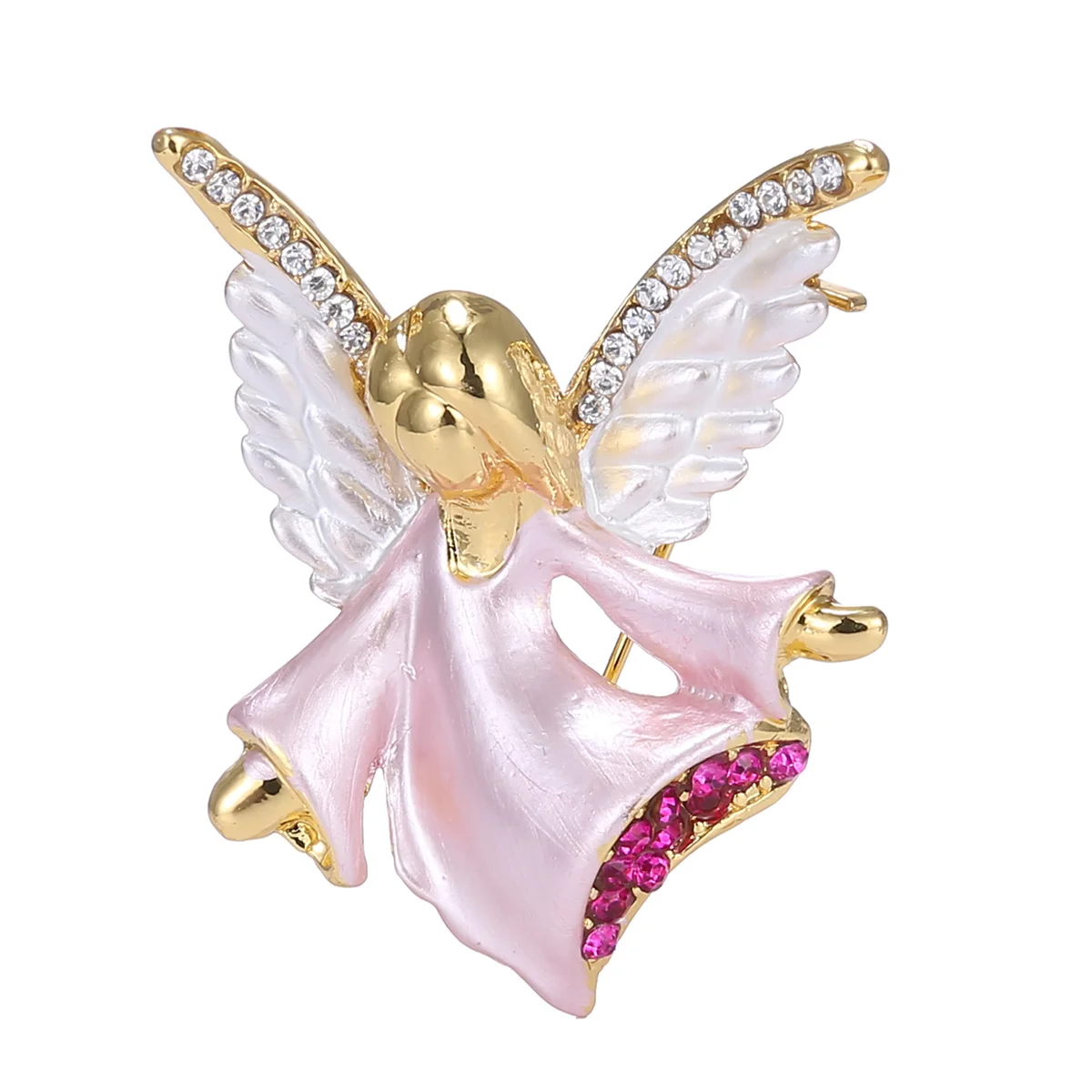 Rinhoo Musik Engel Fee Broschen für Frauen Vintage weiße Engels flügel Weihnachts figur Emaille Pins Neujahr Geschenke Weihnachts schmuck – Detail 10