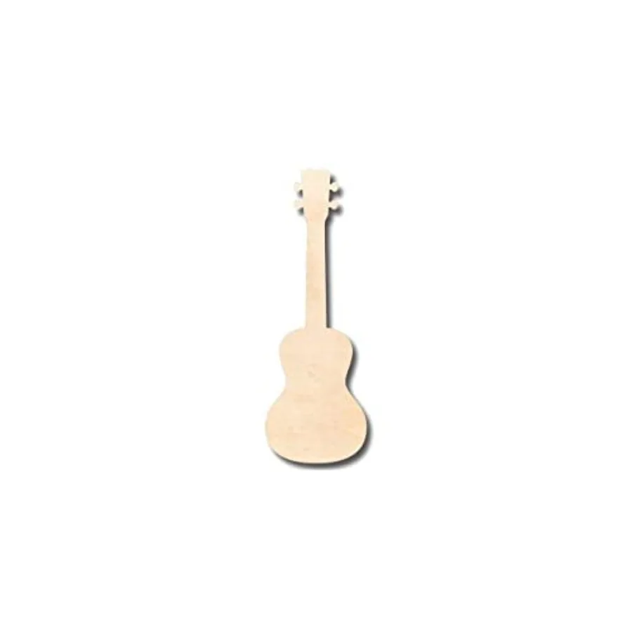 

DIY ukulele-shaped unfinished wood craft for Hawaii-themed decor, natural color, lightweight and easy to paint, up to 46 x 1