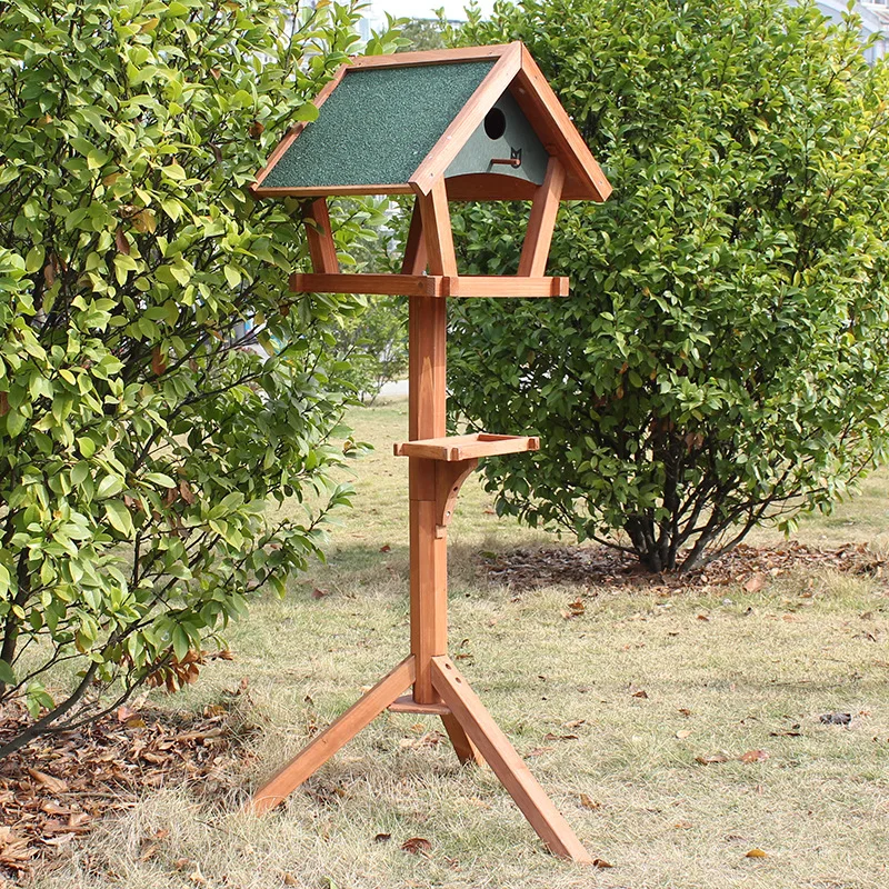 

Customizable Outdoor Solid Wood Bird Feeder Feeder Sparrow Pigeon Bird Cage Balcony Garden Park Villa