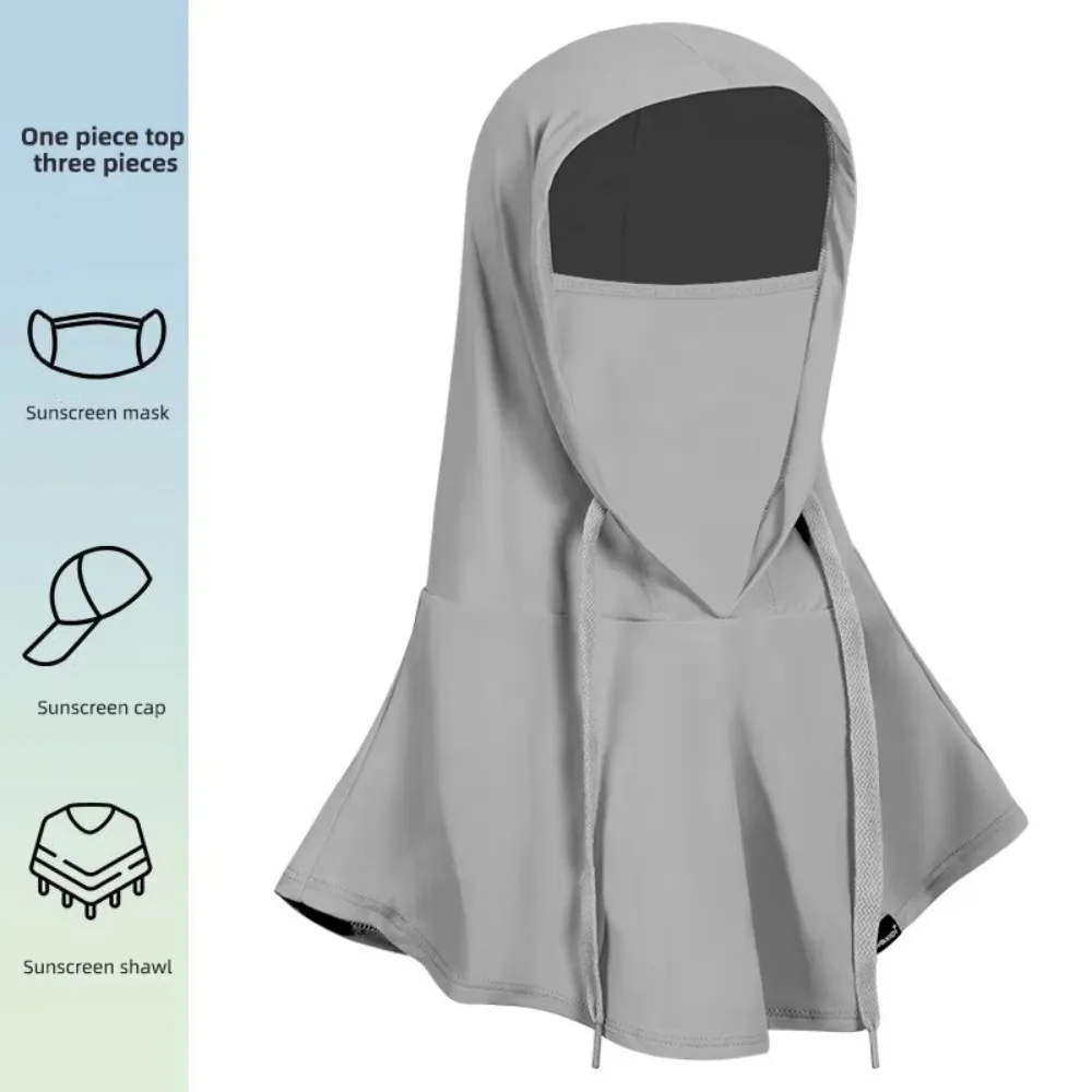

Outdoor Breathable Sun Hood UV Protection Comfortable Neck Gaiter Summer Ice Silk Mask Cap Men Women
