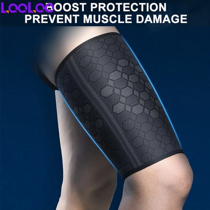 1Pcs Thigh Compression Sleeve for Basketball Football Volleyball ,Pain Relief & Recovery - Thigh Brace Wrap Great for Running