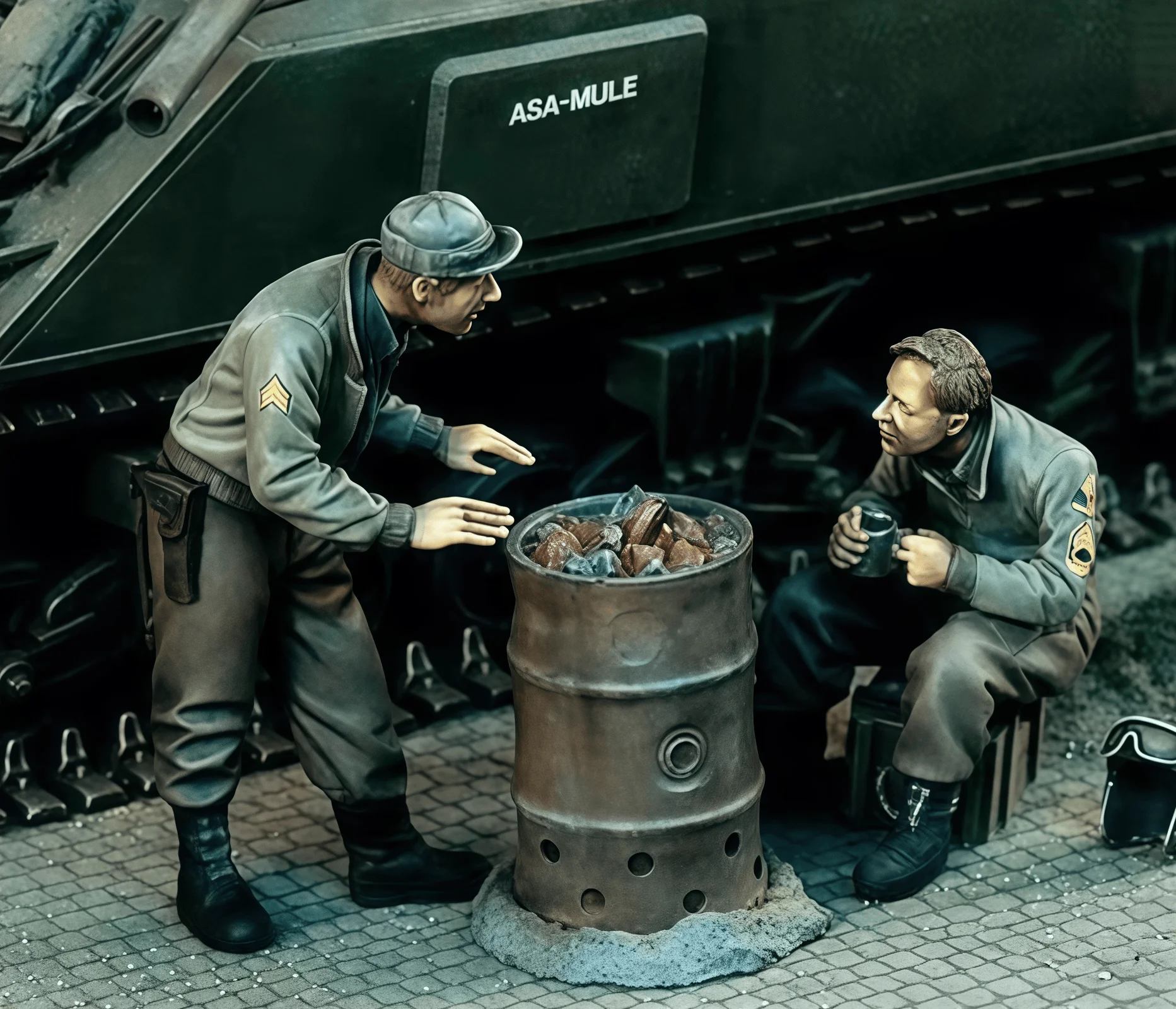 

1: 35 Die Casting Resin Model Assembly Kit, GK，Soldiers for Heating, Unpainted Need To Be Assembled