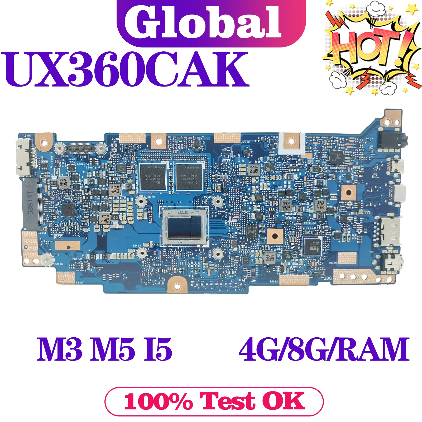 KEFU UX360 Mainboard For ASUS UX360CA UX360CAK UX360C TP360CA U360CA Laptop Motherboard M3 I5 M7 4G/8G-RAM