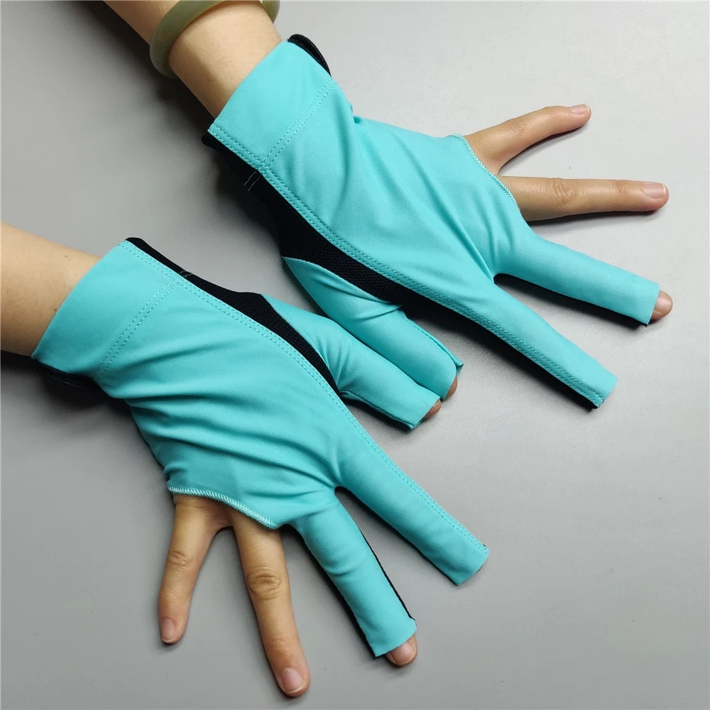 Billiard Glove Left Right Hand SPR GL Medium Large M/L Pool Carom 3 Fingers SKY BLUE COLOUR Pro Snooker & Billiard Accessories