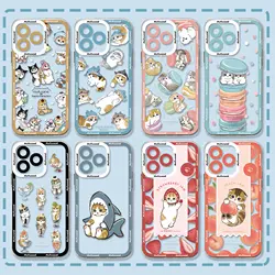 Cute Phone Case For m-mofusands cat Samsung S24 S23 S22 S21 S20 S10 FE Note20 Note10 Plus Ultra Lite 5G Clear Soft TPU Cover