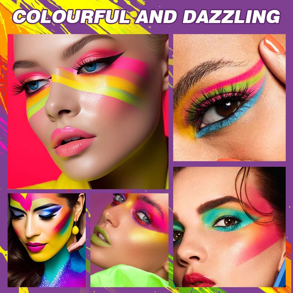 QIBEST 2024 New Body Paint Stick Blendable Long-Lasting Colourful Eye Face Painting Sticks Pen Cosmetics Tool Eyeliner Eyeshadow