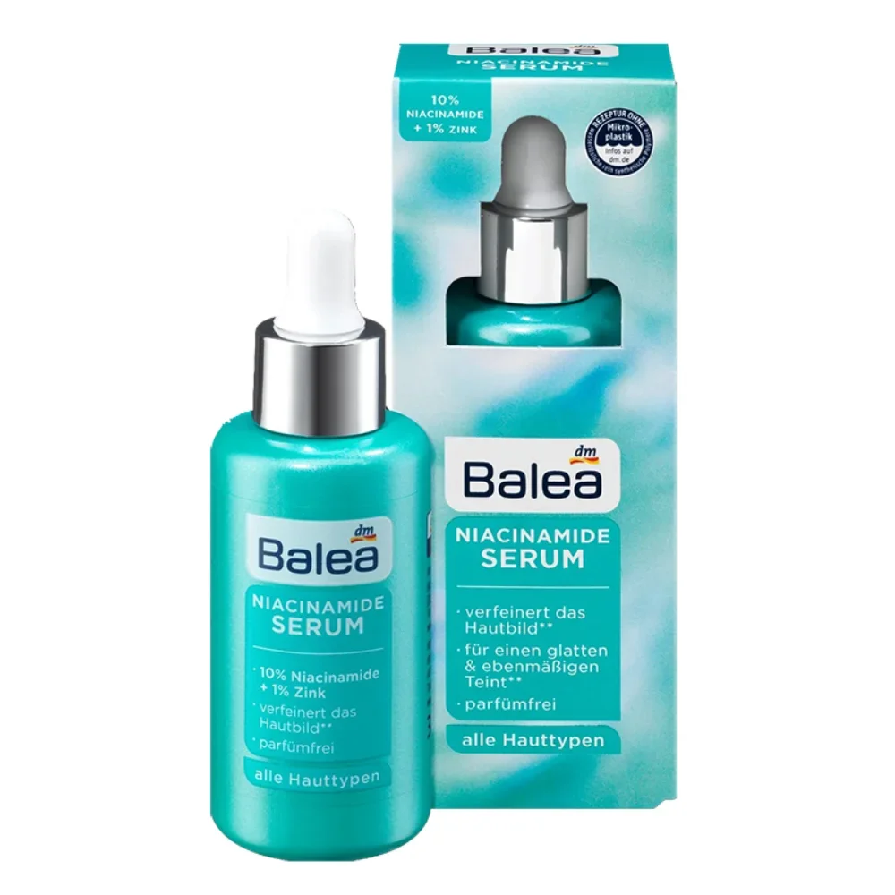 Balea-Sérum facial 10% Niacinamide, Allemagne, Hydratant, Éclaircissant, Rétrécissement des pores, Blanchiment, Améliorer la peau, Tactique, Soins, 30ml