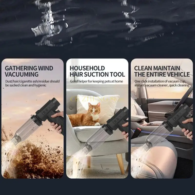 E56B Vakum portabel dengan 2 meniup mode dan hisap daya hisap kuat 120W