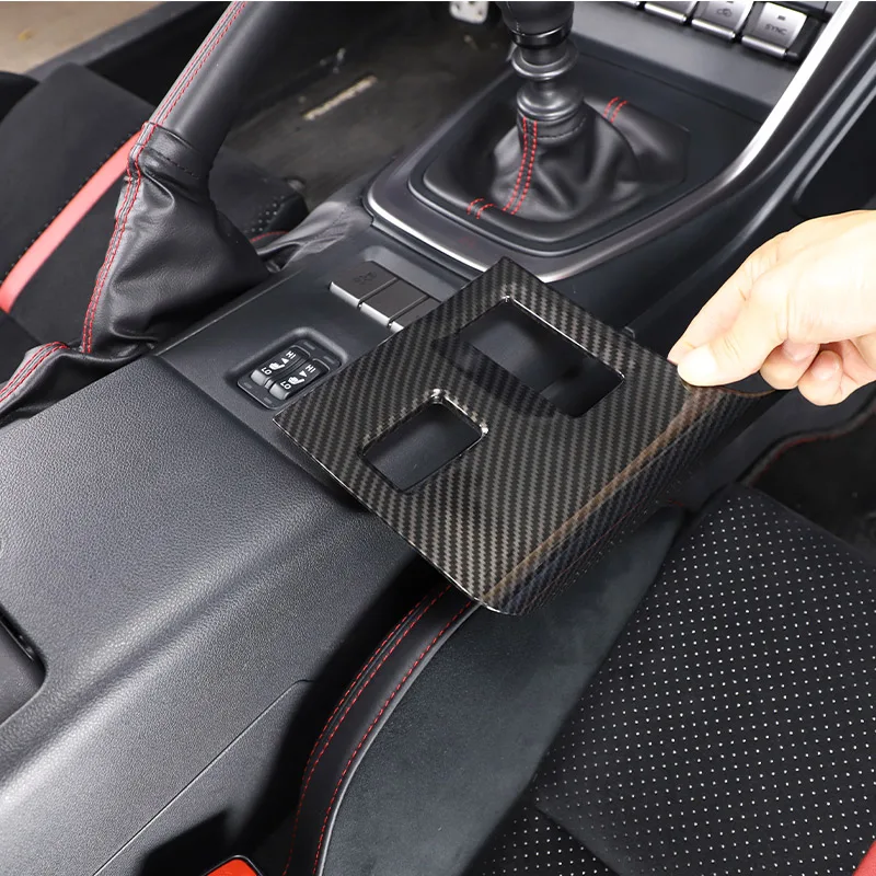 

ABS Carbon Fiber/Red For Toyota 86/Subaru BRZ 2022-25 Car Seat Heating Button Frame Decorative Sticker Car Interior Accessories
