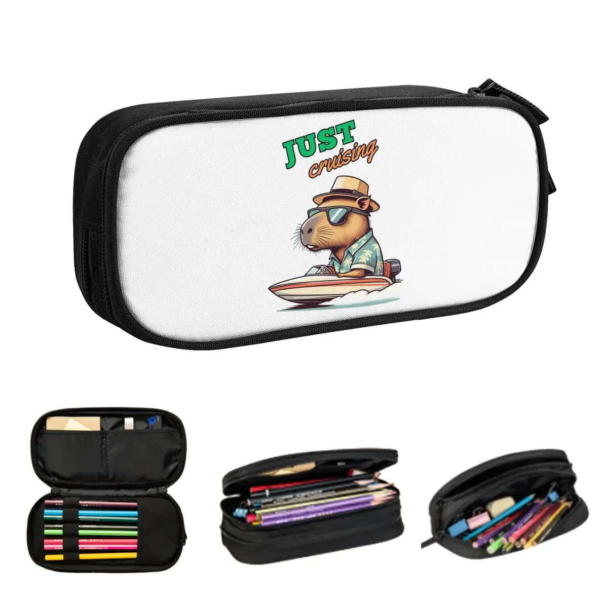 

Просто круизинг, милые пеналы с изображением капибары, большие вместительные сумки для ручек, пенал для ручек для мальчиков и девочек, студентов, канцелярские принадлежности