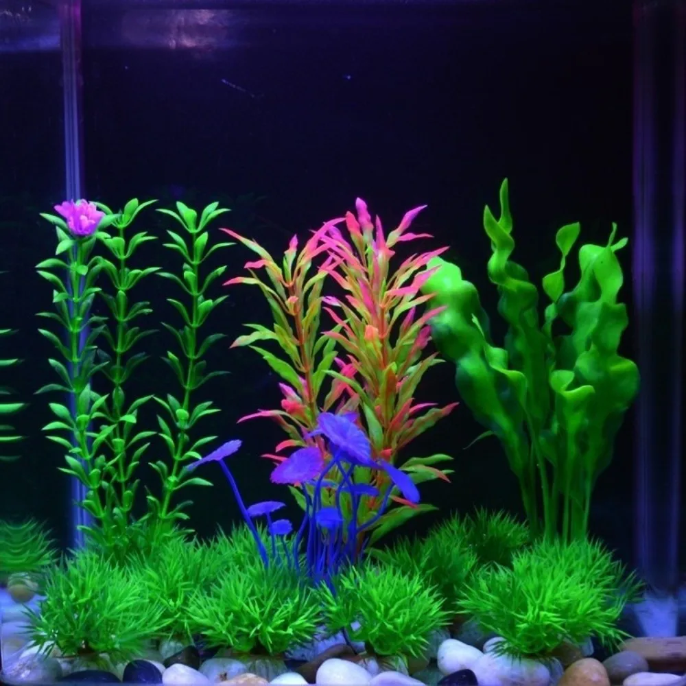 Decorative Realistic Aquarium Water Plants Natural Look Plastic Green Water Grass Colorful Fish Tank Grass Aquarium Landscape