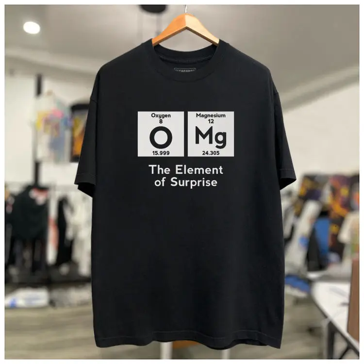 

Футболка с короткими рукавами и принтом «Периодическая таблица» OMG, свободная мужская и женская футболка из чистого хлопка в стиле ретро в американском стиле