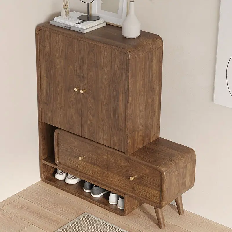 

Shoe Cabinet Household Door Solid Wood Modern Entrance Living Room Entrance Corner Shoe Stool
