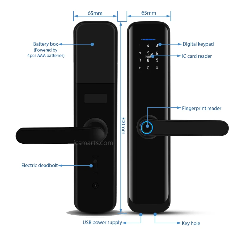 Waterproof Outdoor Tuya Smart WiFi Cerradura Inteligente Keyless Security Fingerprint Digital Lock For Apartments