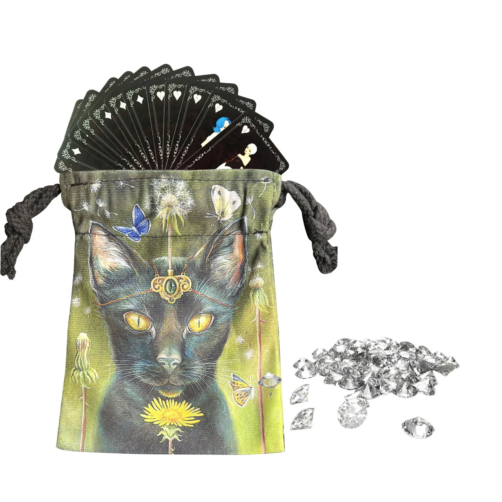 

Black Cat Tarot Deck Storage Bag Stylish Tarot Pouch With Drawstring Design For Tarot Cards Drawstring Pouch For Tarot