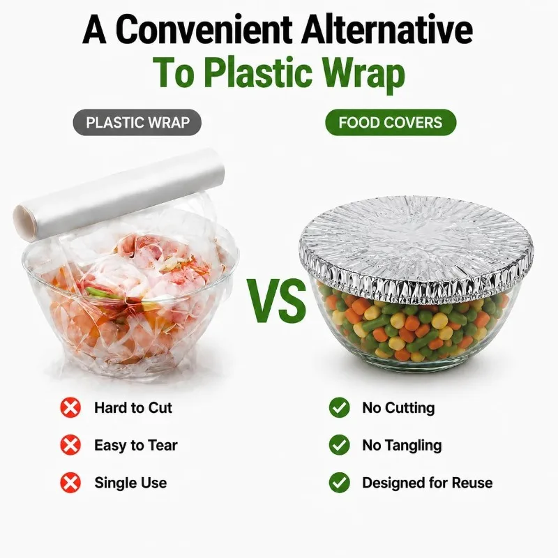 Aluminum Foil Keep Warm Covers Dining Table Food Preservation Cover Microwave Oven Heating Waterproof Oil Proof Kitchen Tools