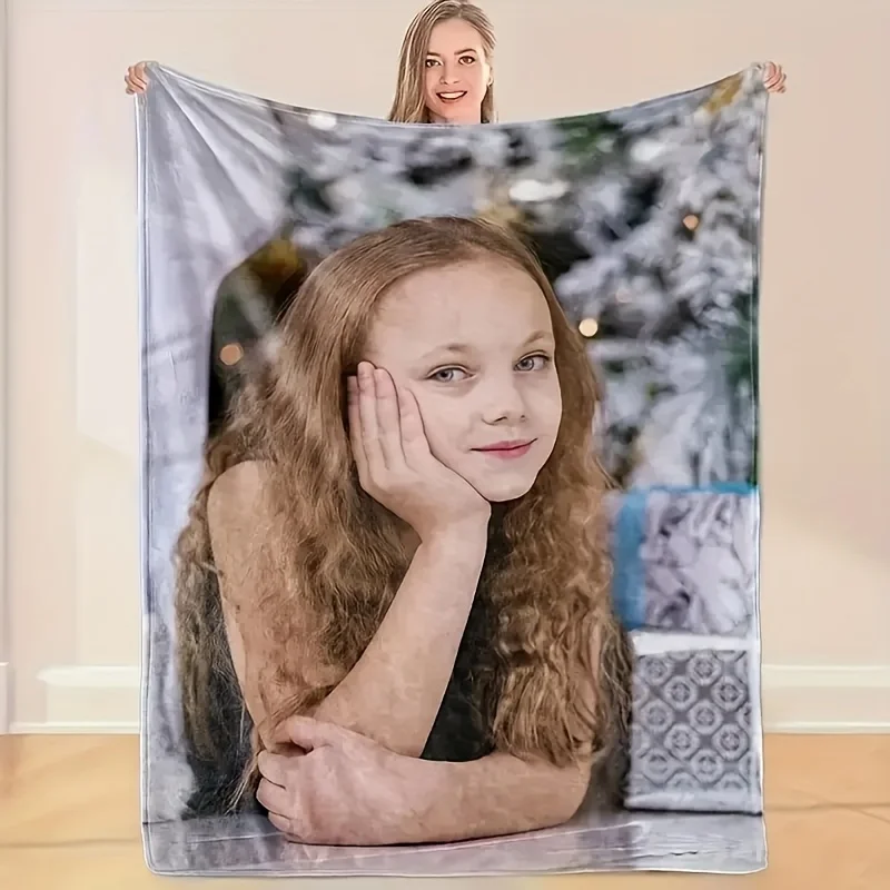 Personalized Photo Custom Blanket, Vintage Flannel Blanket, Custom Gift for Couples and Family Memories, Unique Souvenir Present