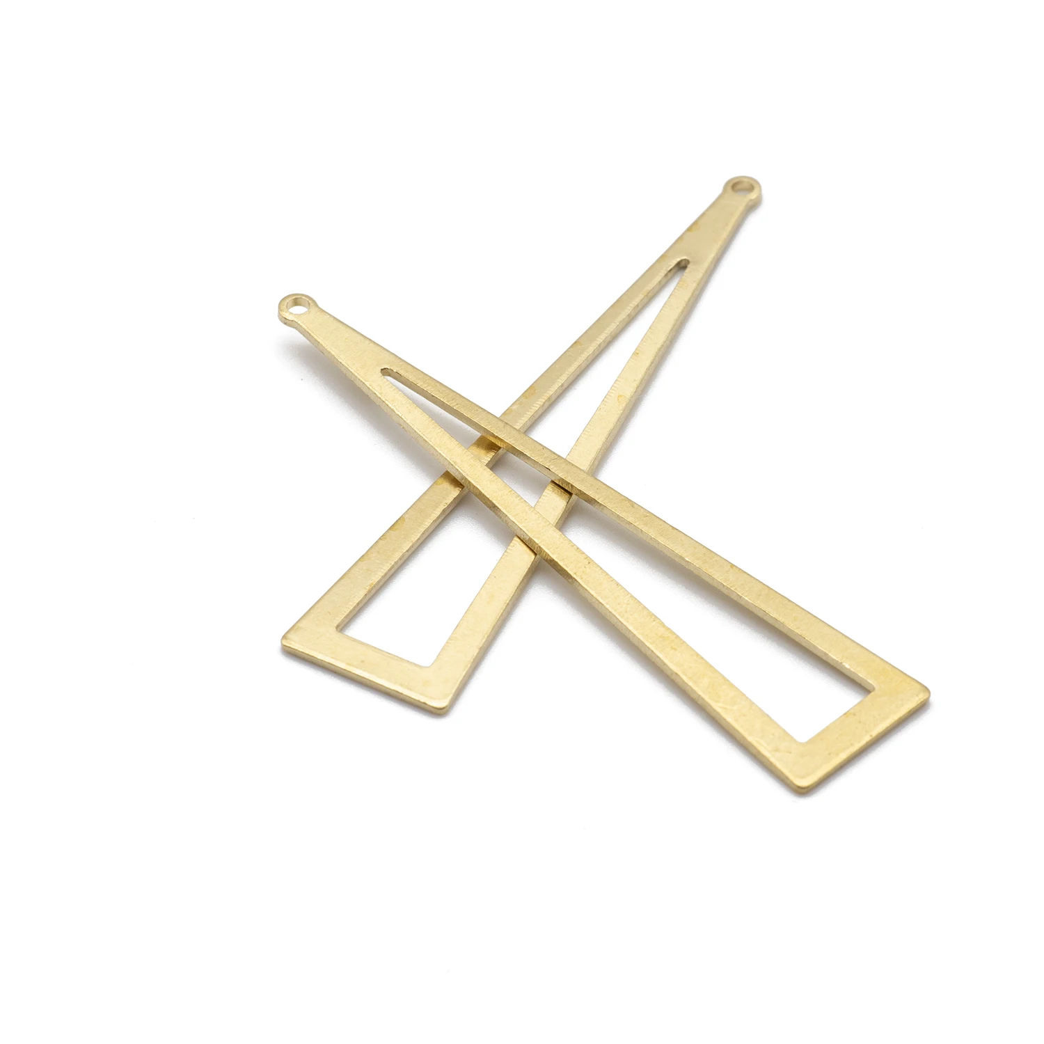 Cadre Triangulaire Creux en Laiton Brut pour Bijoux Colliers et Boucles d'Oreilles de la raq, Accessoire de Bricolage, Vente en Gros, 10 Pièces/Lot