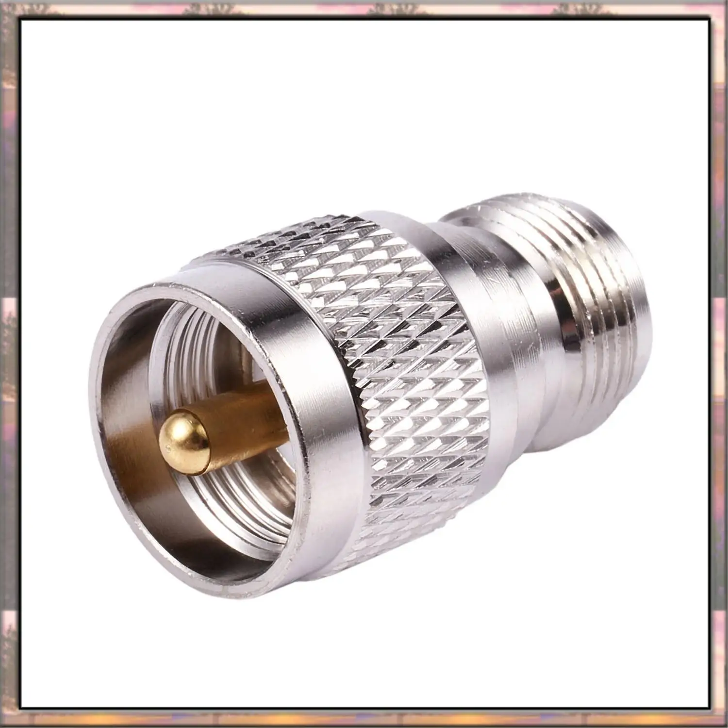 BAAZ HOT 1 Pz UHF Maschio PL259 A N Femmina M/F Dritto Coassiale Adattatore RF e 1 Pz UHF SO-239 Femmina Jack Forma Quadrata Tazza di Saldatura Co