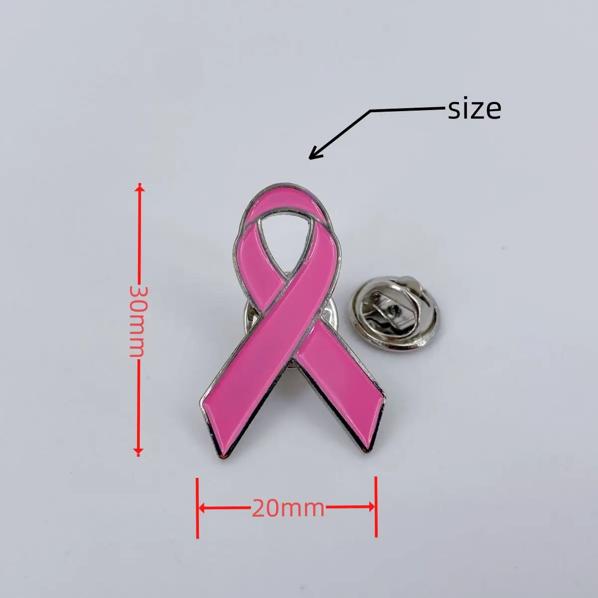 5/10/50/100 Stück Brustkrebs-Bewusstseins-Anstecknadeln Offizielle Rosa Schleife Reversnadeln Broschen für Frauen – Detail 4