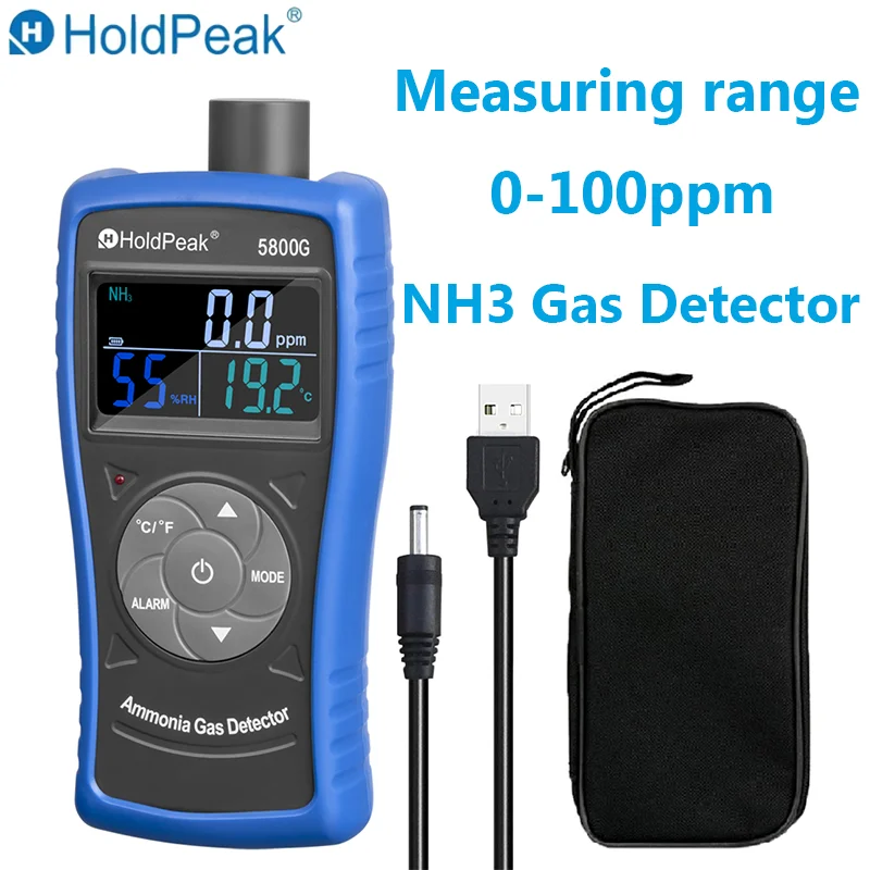 HoldPeak HP-5800G NH3 Ammonia Gas Mass Molecular Detection Instrument Tool Environmental Particle Expertise Gauge 0.0-100ppm