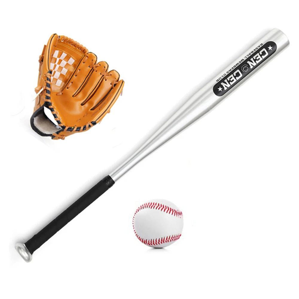 Baseball Balls Set Baseball Bat+Baseball+Baseball Gloves 25in Aluminum Alloy Baseball Bat 10.5in PVC Baseball Glove Baseball Kit