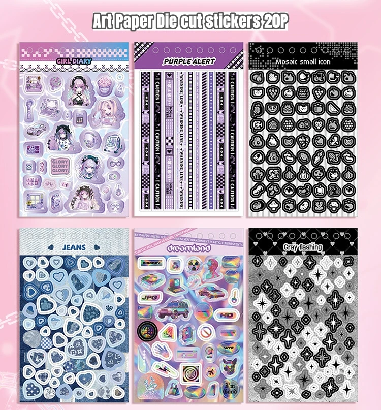 32-Page Element Sticker Book- Ultimate Korean Cute Sticker Collection for KPOP Toploader Deco, Planner Decor, Journaling & More