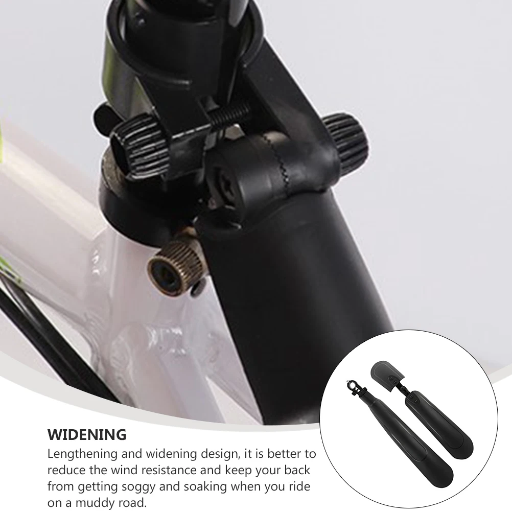 

1 Pair Plastic Bike Mudguards Front Rear Mountain Road Bicycle Mud Guard Black Durable Lightweight Universal Fit Easy
