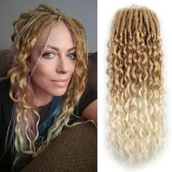 Deep Faux Locs Crochet Hair With Long Deep Curly Ends Goddess Soft Dreadlock Crochet trecce sintetiche Dreadlock Hair Extensions