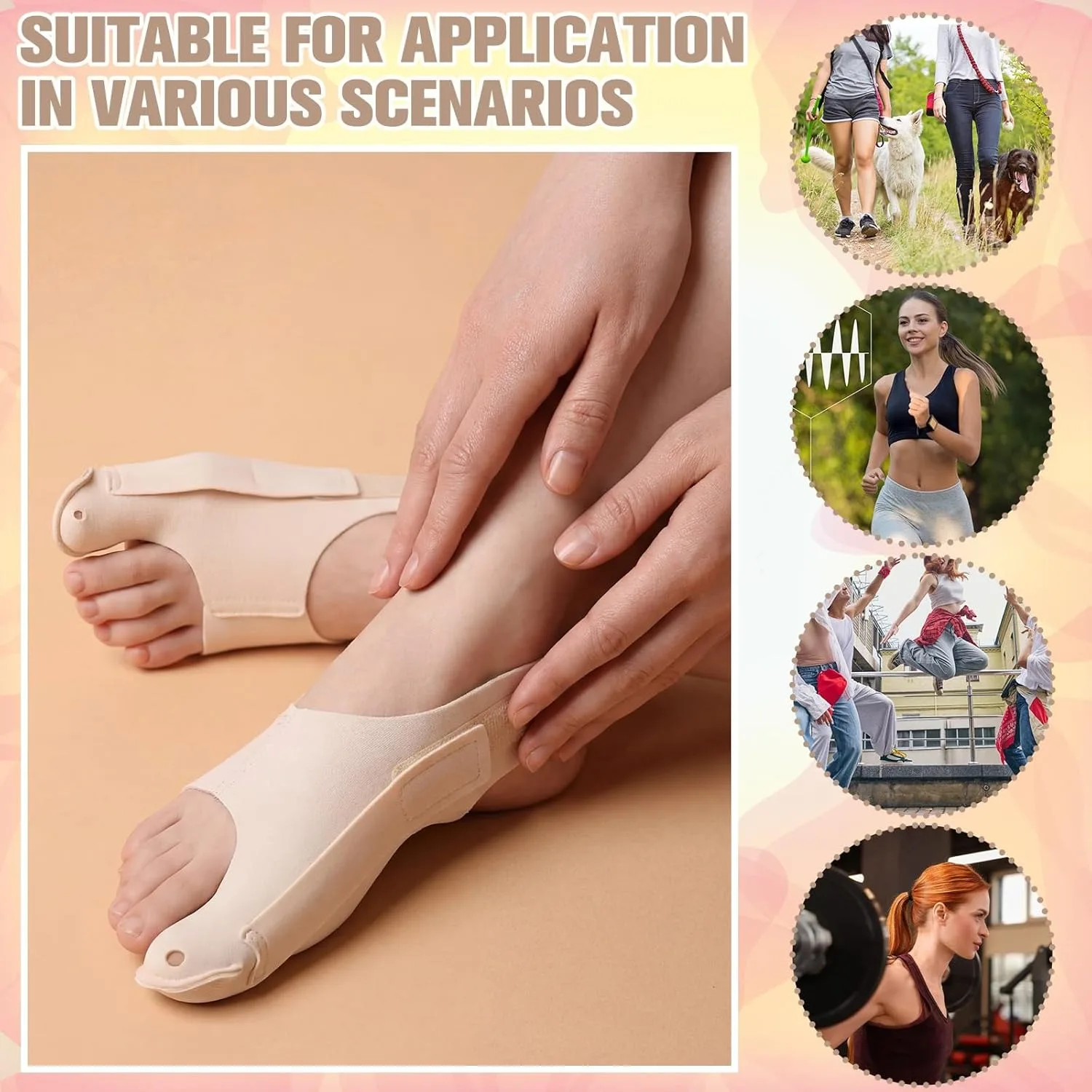 1 Stück Hallux-Valgus-Korrektursocken, Komfortabel und Atmungsaktiv für Tag/Nacht, Schmerzlinderung, Rutschfester Großzehen-Geradehalter – Detail 4