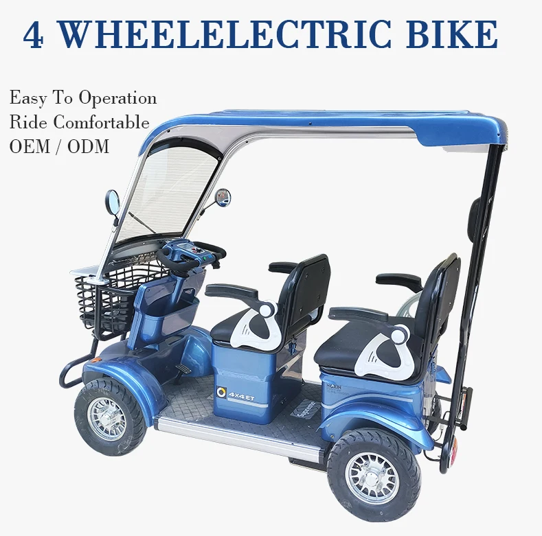 Wholesale 2-Seater Electric Utility Vehicle Open Body Electric Trike with 4 Wheels 800W Power 60V Voltage for Passenger Trade