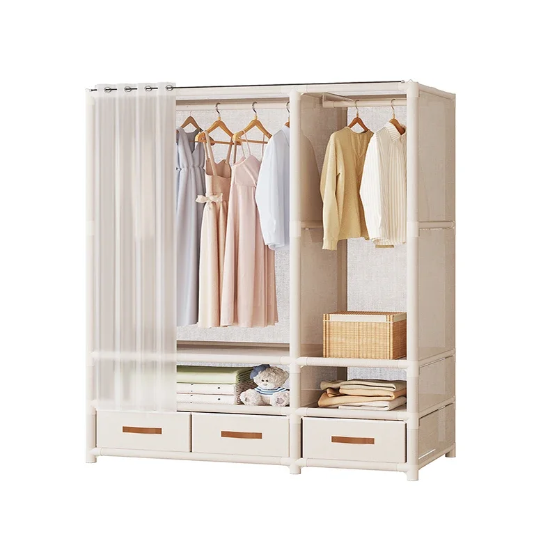 Dustproof Wardrobes Household Bedroom Multipurpose Storage Rack Large Capacity Simple Assembly Clothes Cabinet Space