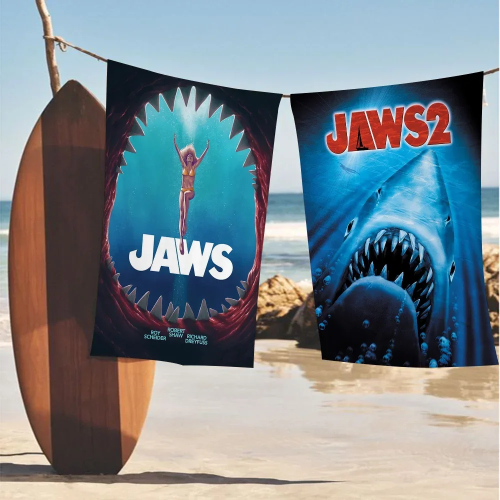 American Thriller Movies Jaws Beach Towel Colorful Bath Towels For Girl Microfiber Quick Dry Custom Sand Free Beach Yoga Spa Gym